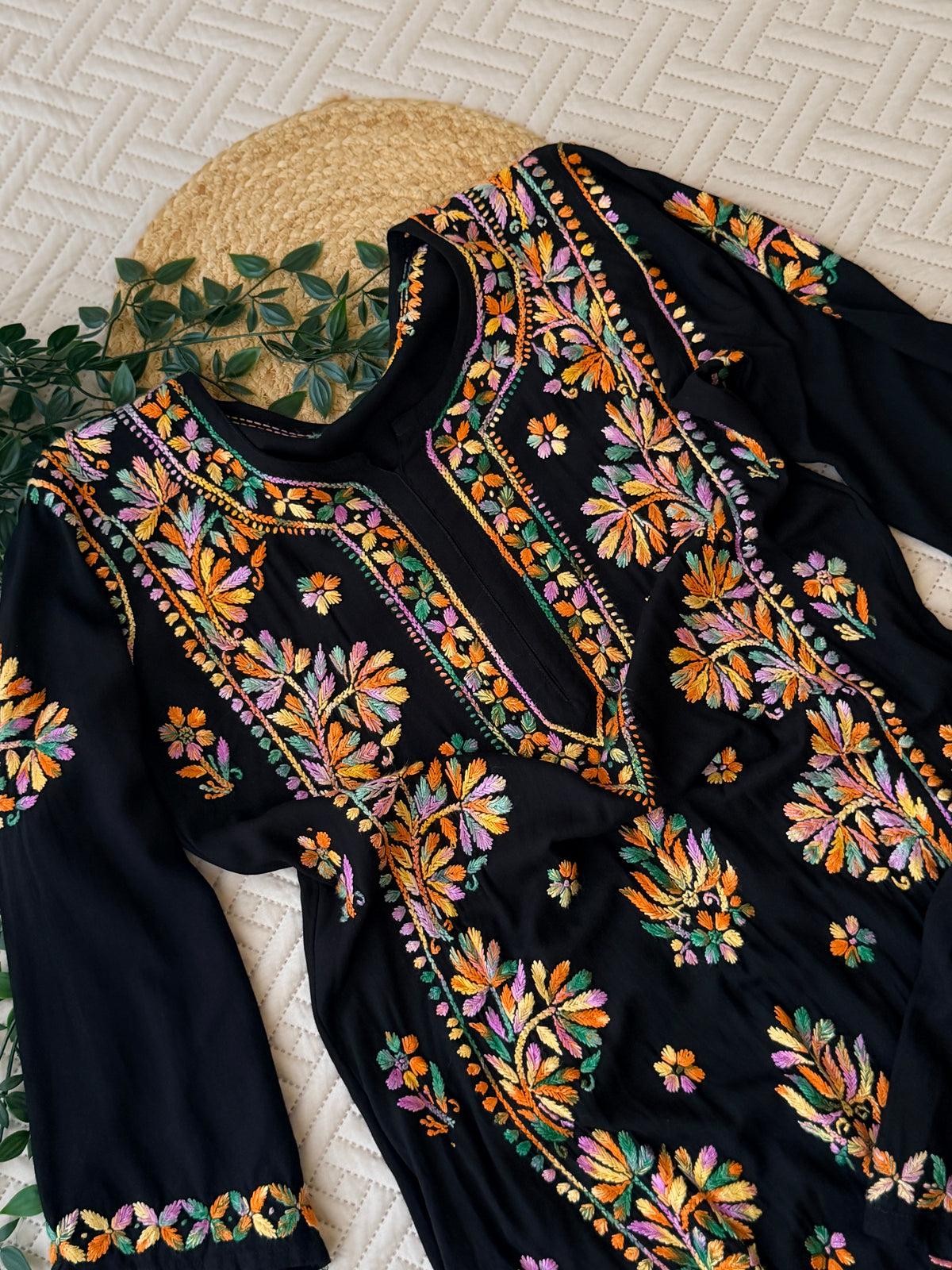 Multi black chikankari