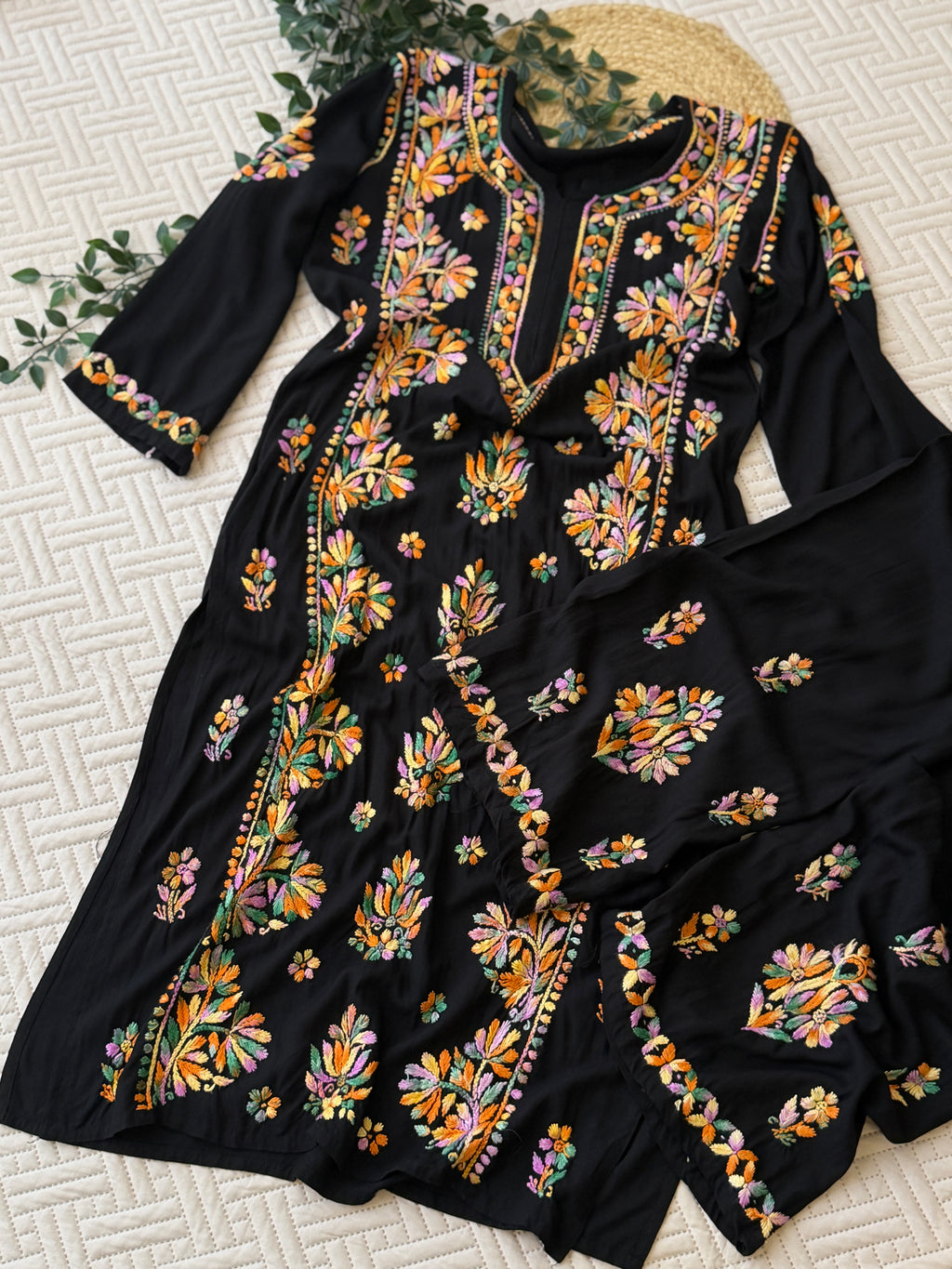 Multi black chikankari