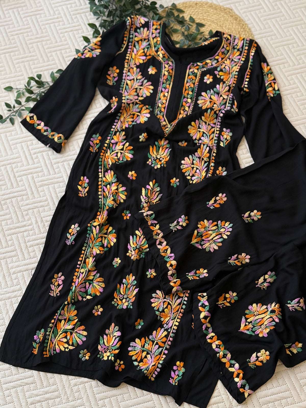 Multi black chikankari