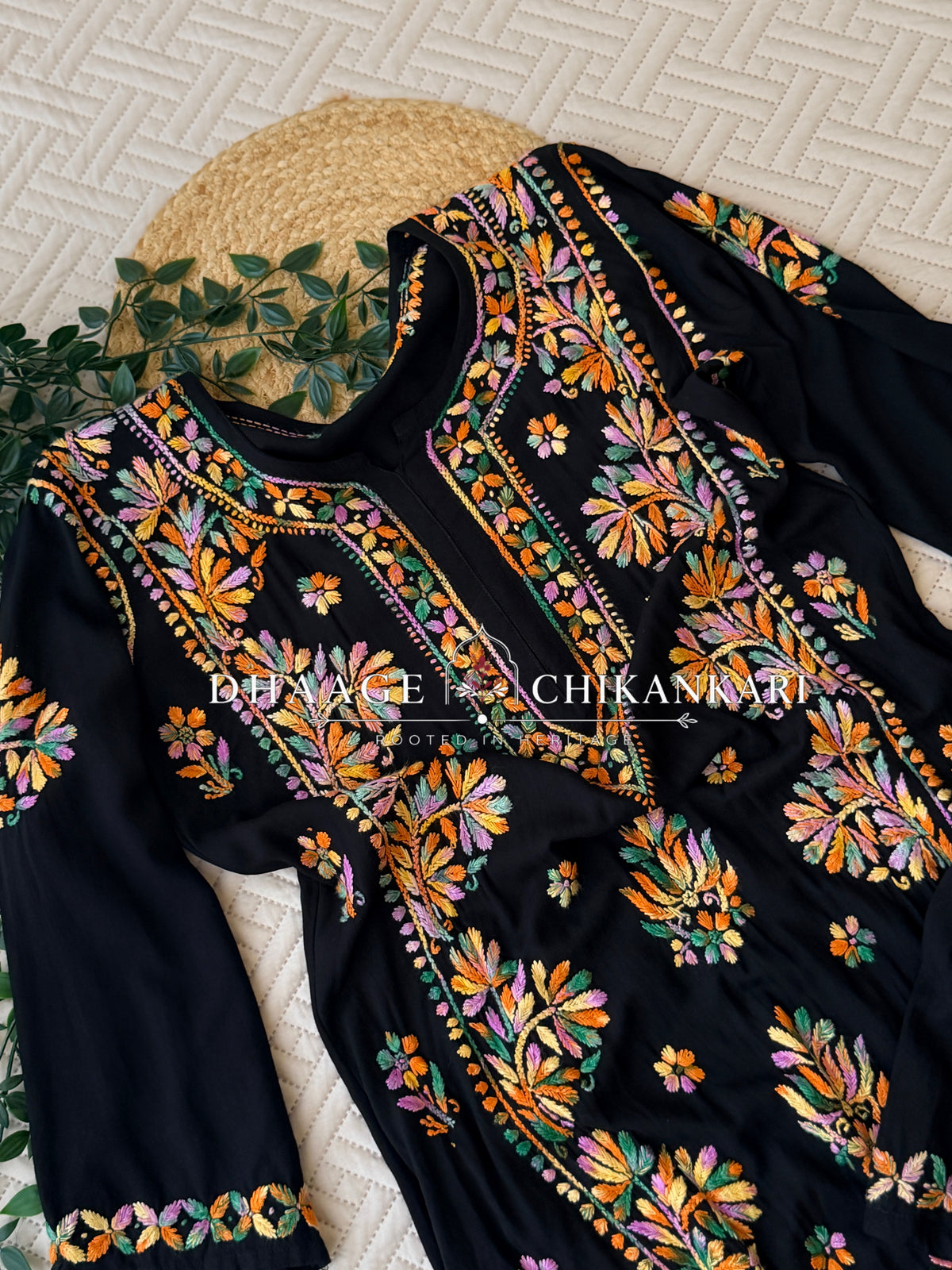 Multi black chikankari