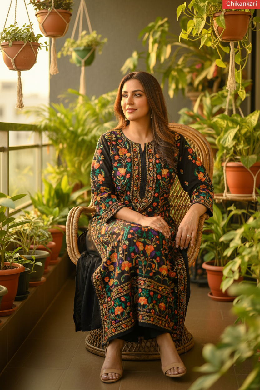 Multi Black Chikankari